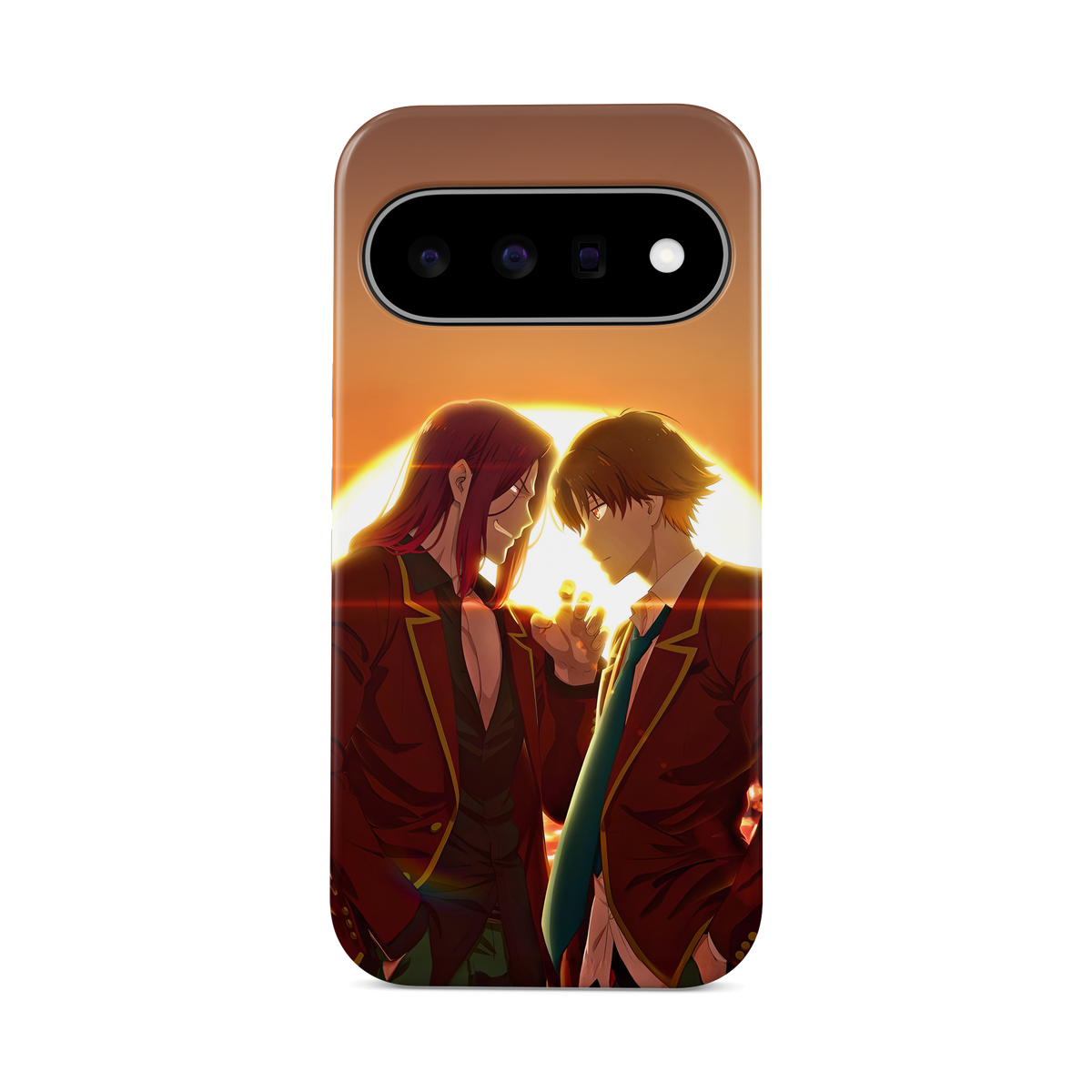 Google Pixel 11 | Sunset | Kiyotaka Ayanokoji x Kakeru Ryuen phone case, front view.