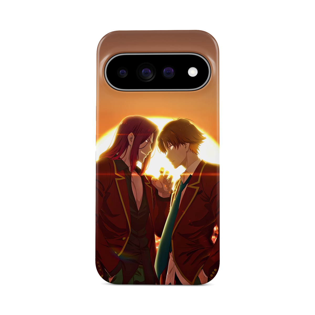 Google Pixel 11 Pro | Sunset | Kiyotaka Ayanokoji x Kakeru Ryuen phone case, front view.