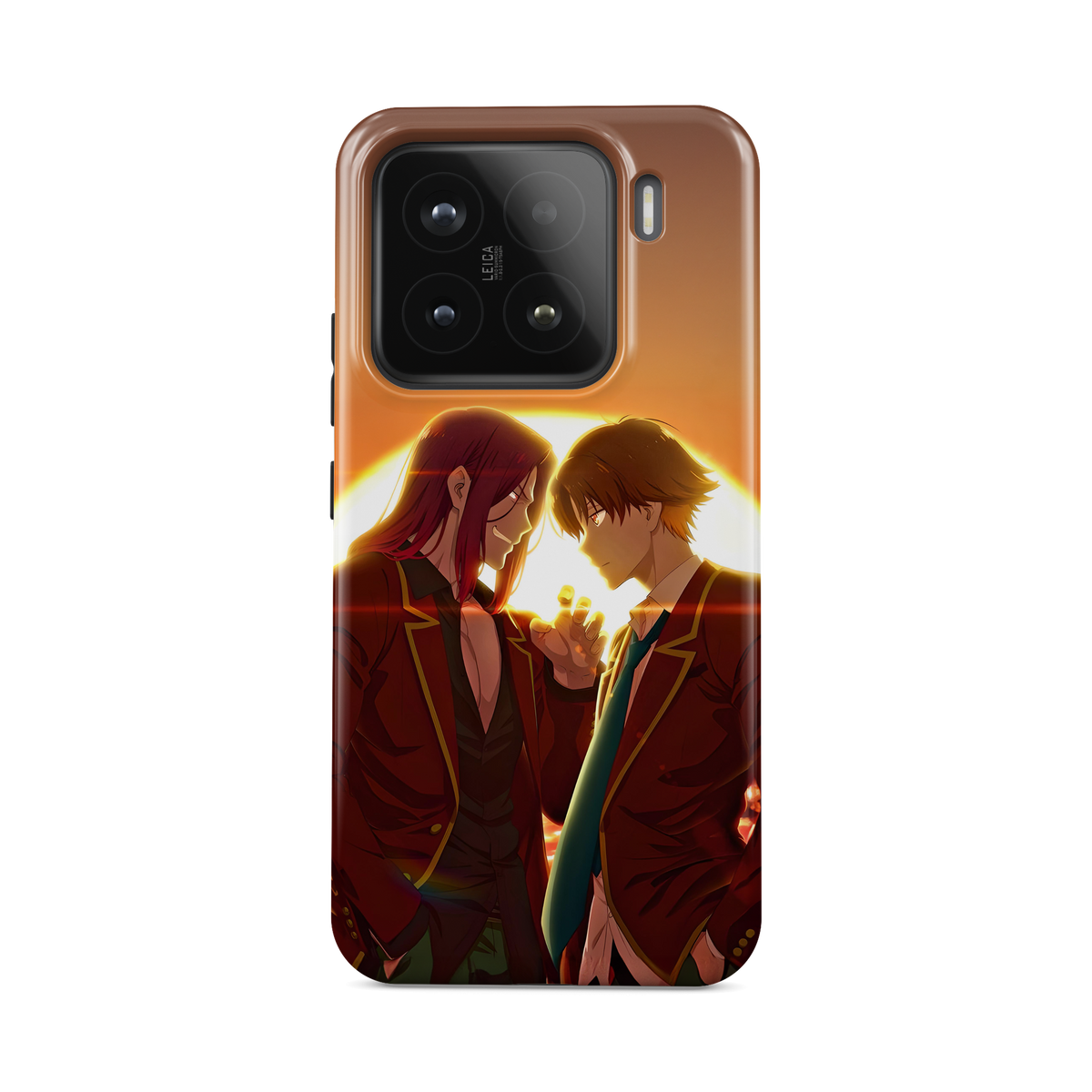 Xiaomi 15 | Sunset | Kiyotaka Ayanokoji x Kakeru Ryuen phone case, front view.