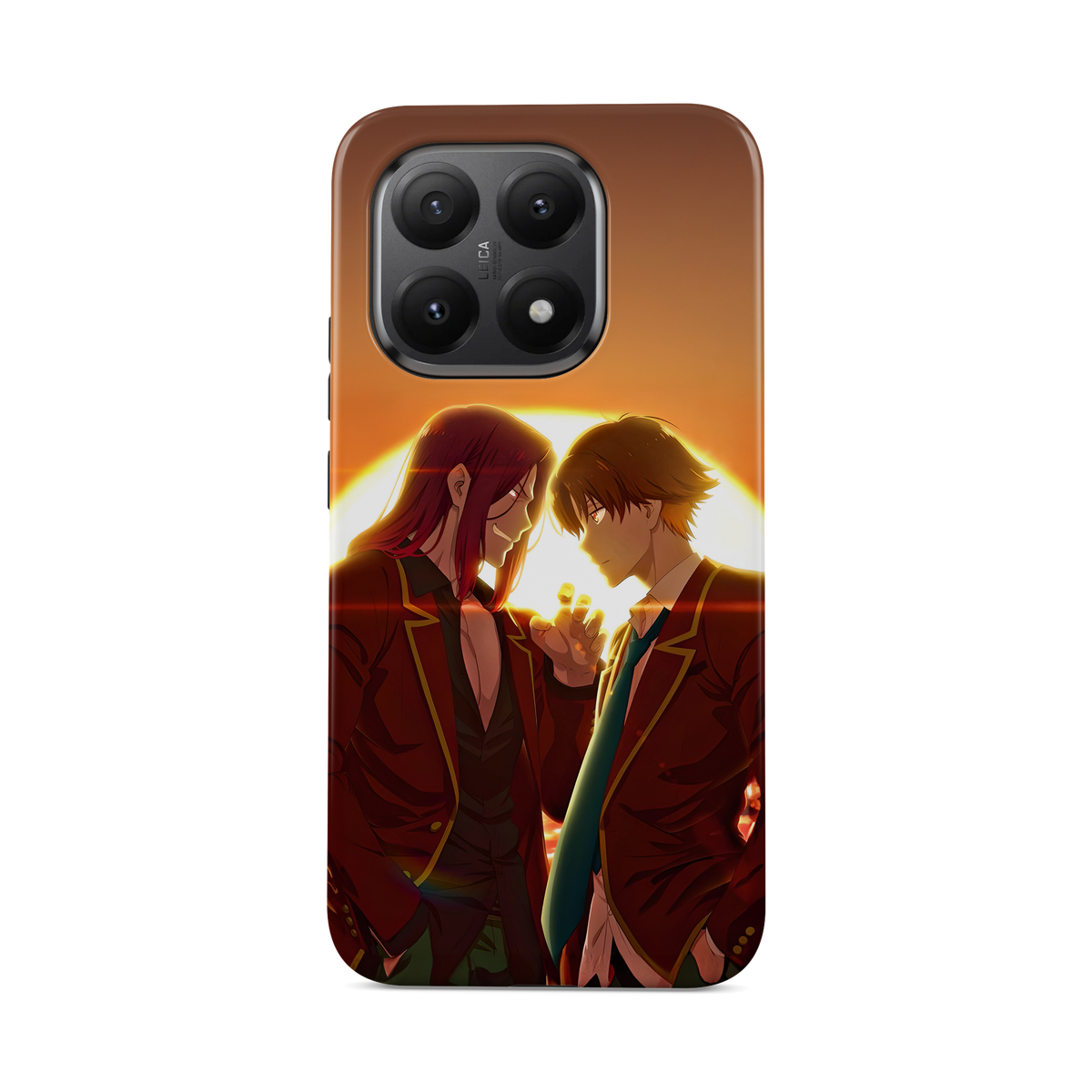 Xiaomi 15T | Sunset | Kiyotaka Ayanokoji x Kakeru Ryuen phone case, front view.