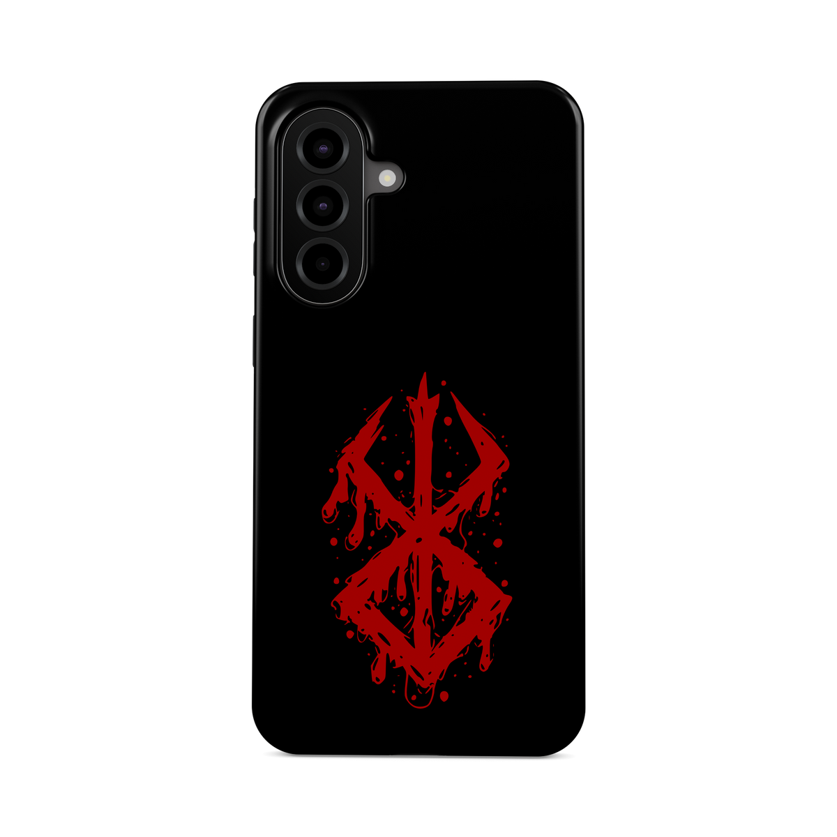 Samsung Galaxy A57 | Brand of Sacrifice: Blood Splatter phone case, front view.