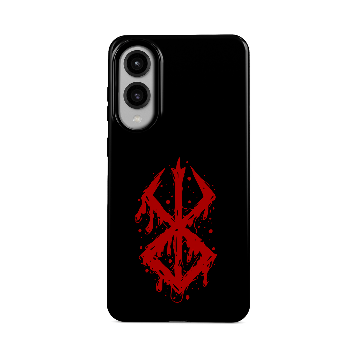 Samsung Galaxy S25 Edge | Brand of Sacrifice: Blood Splatter phone case, front view.