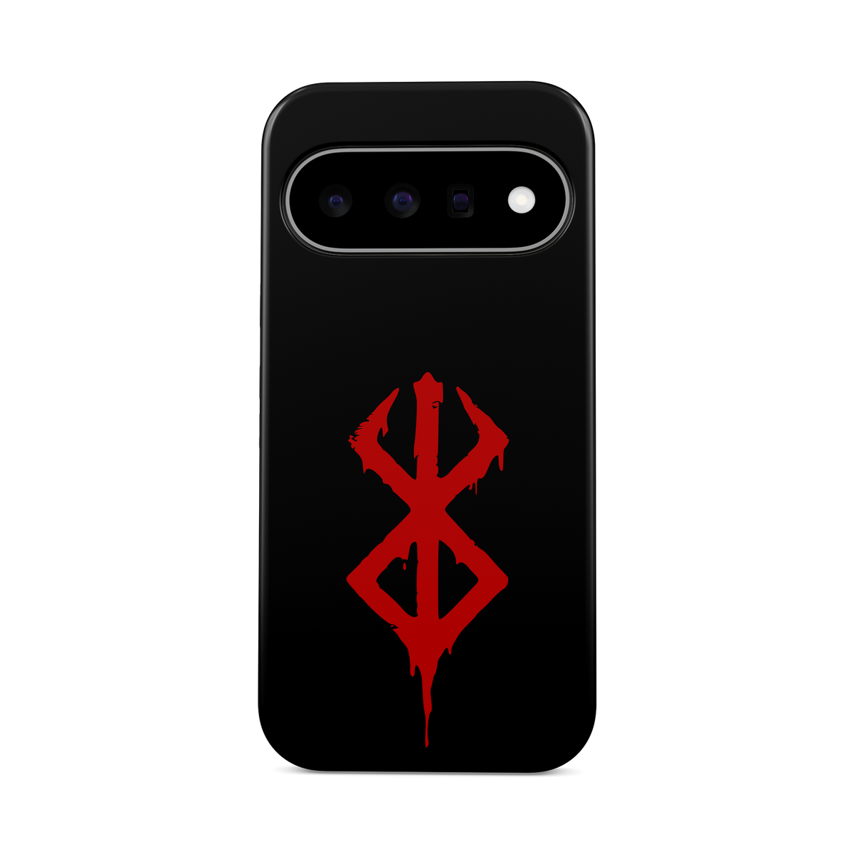 Google Pixel 11 | Brand of Sacrifice: Bloody phone case, front view.