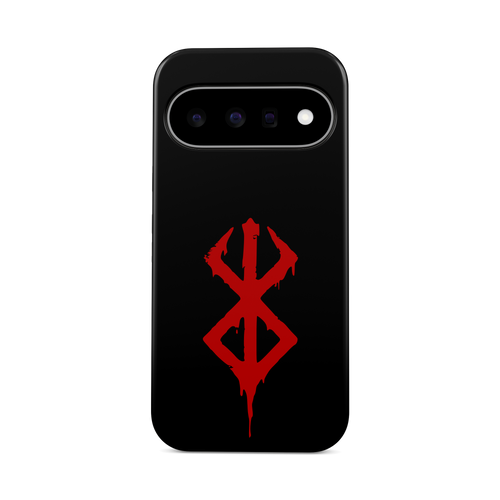Google Pixel 11 | Brand of Sacrifice: Bloody phone case, front view.