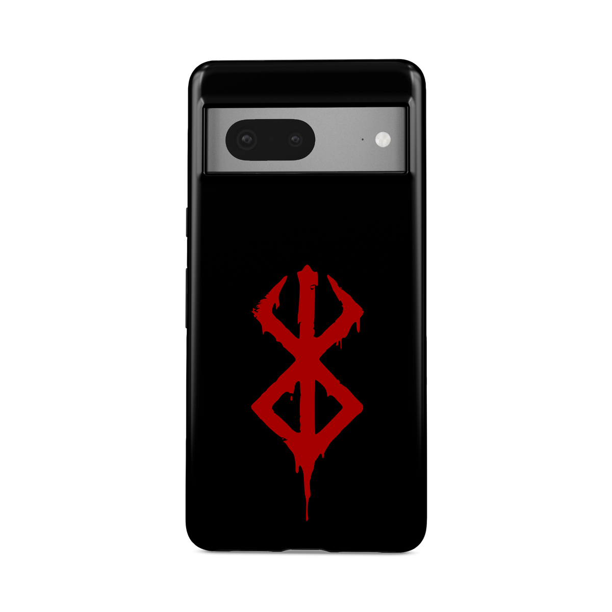 Google Pixel 7a | Brand of Sacrifice: Bloody phone case, front view.