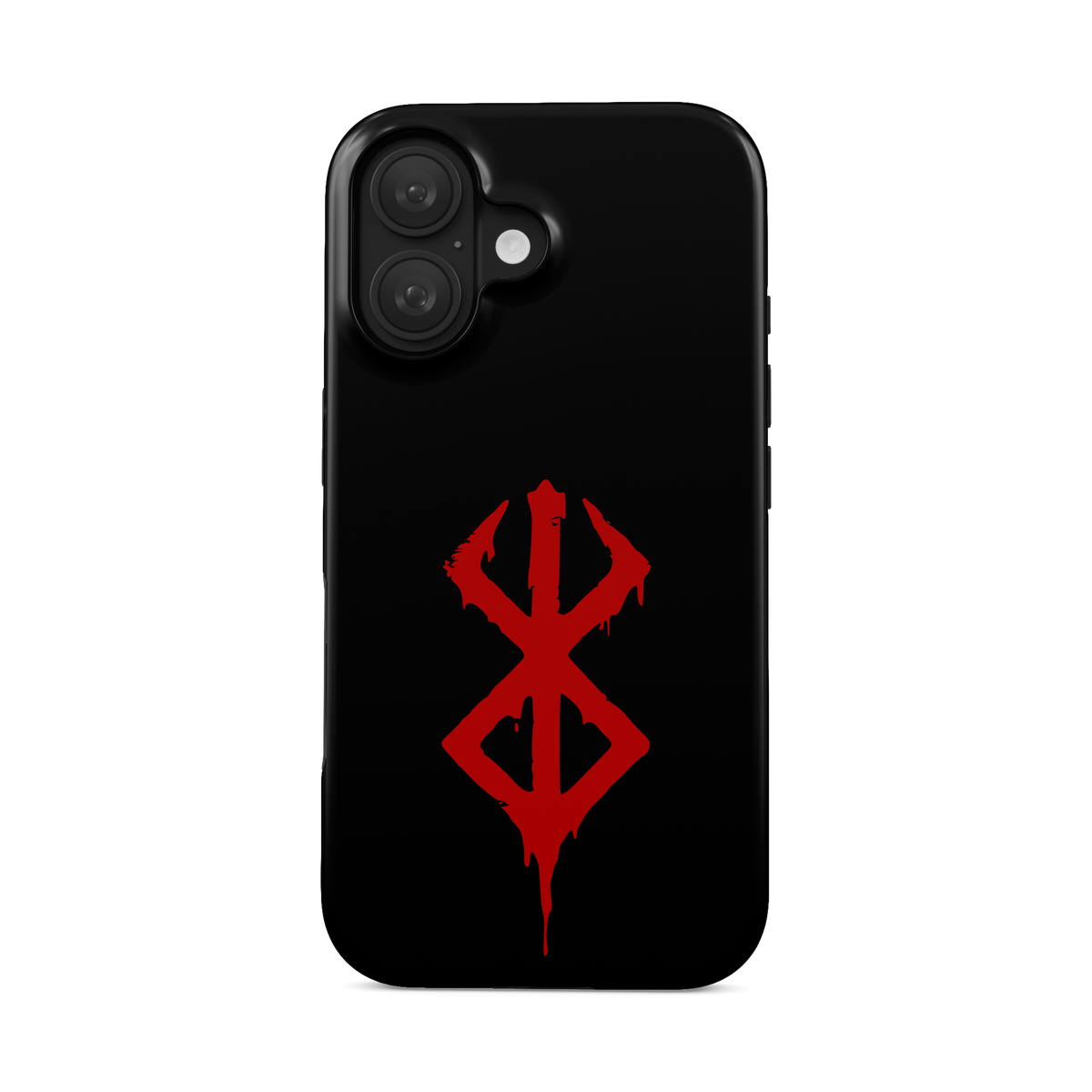 iPhone 16 | Brand of Sacrifice: Bloody phone case, front view.