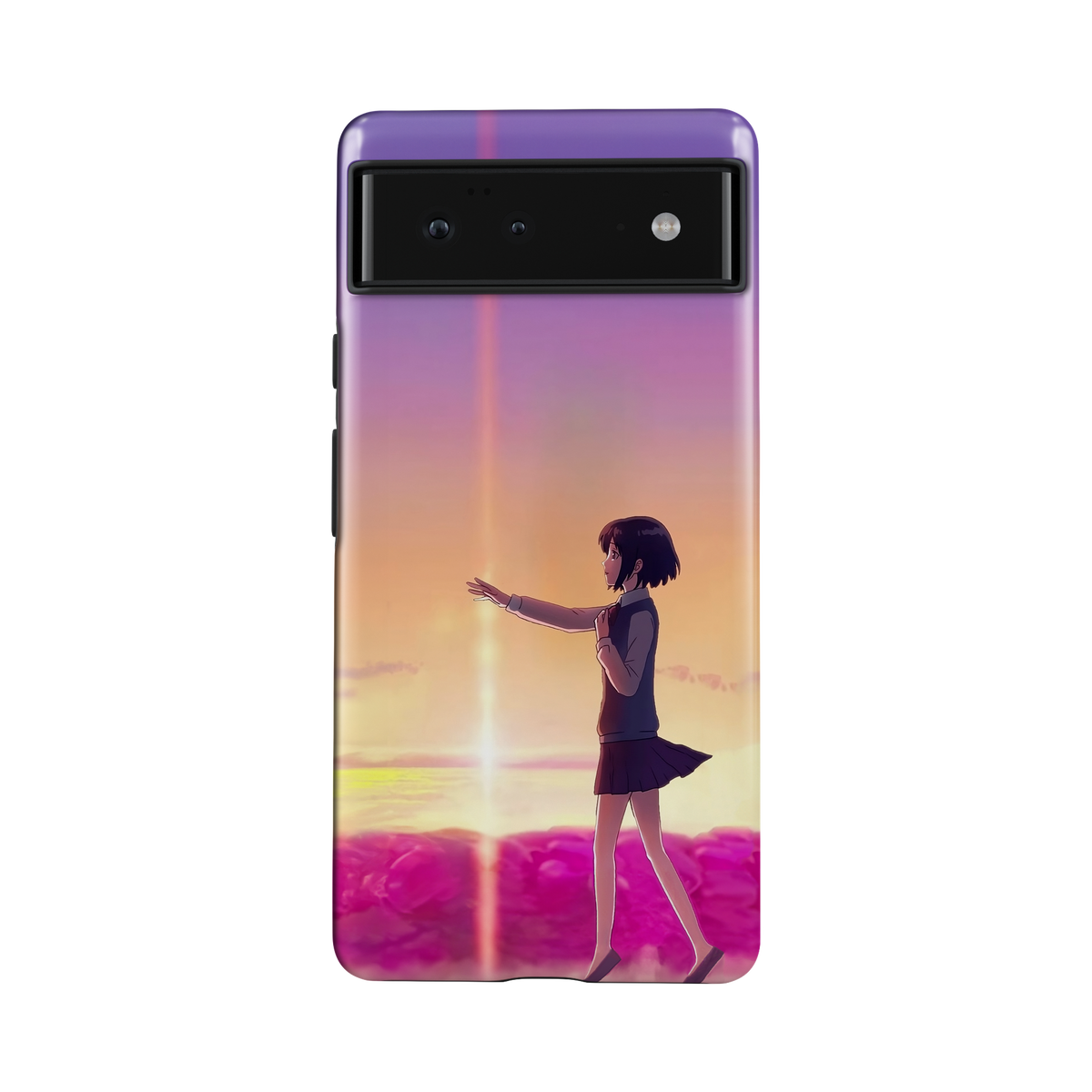 Google Pixel 6A | Chase You | Mitsuha Miyamizu phone case, front view.
