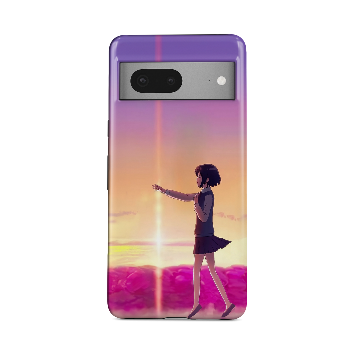 Google Pixel 7A | Chase You | Mitsuha Miyamizu phone case, front view.