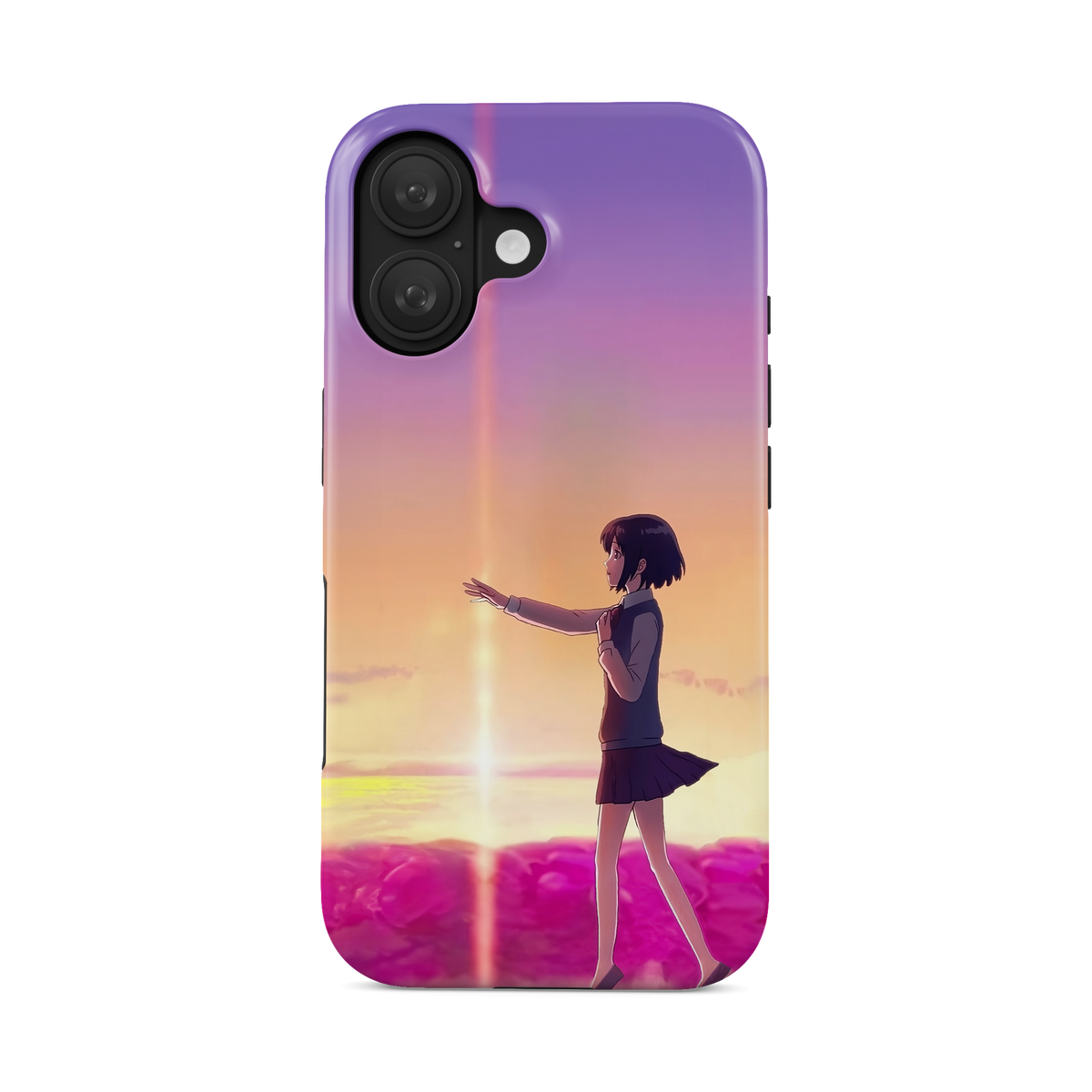 iPhone 16 | Chase You | Mitsuha Miyamizu phone case, front view.