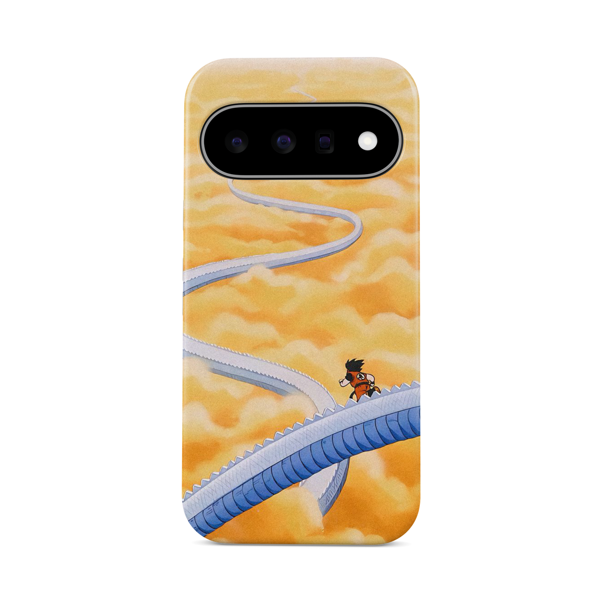 Google Pixel 11 | Stairs | Son Goku phone case, front view.