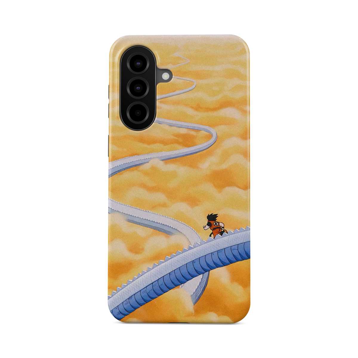 Samsung Galaxy A57 | Stairs | Son Goku phone case, front view.