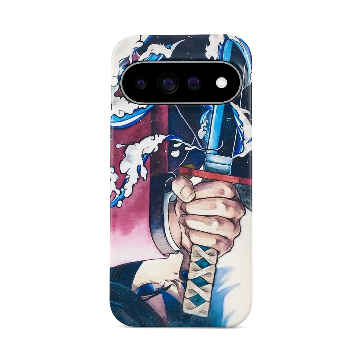 Google Pixel 11 Pro XL | Inverted Flow | Giyu Tomioka phone case, front view.