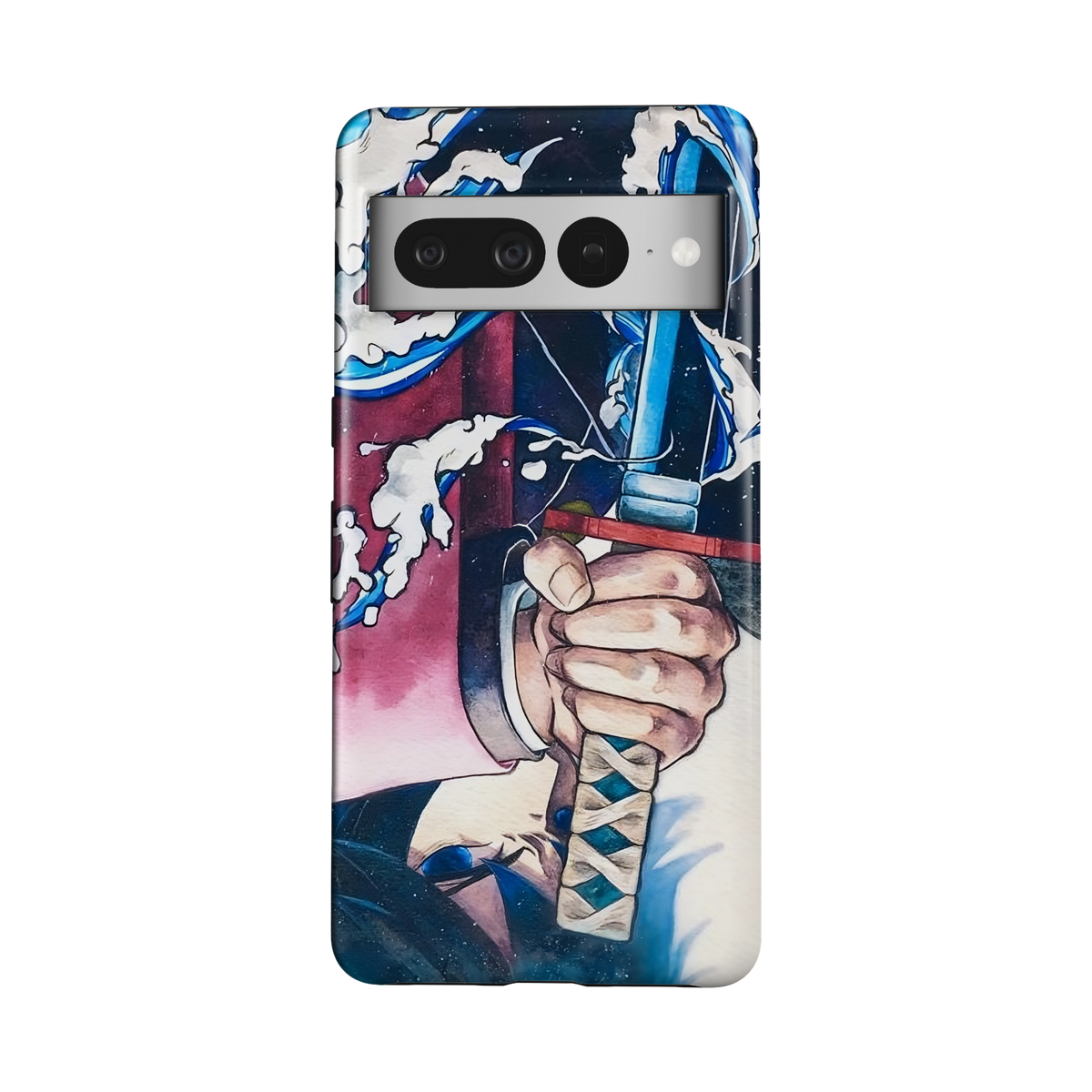 Google Pixel 7 Pro | Inverted Flow | Giyu Tomioka phone case, front view.