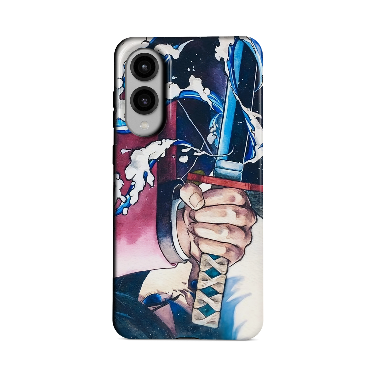 Samsung Galaxy S25 Edge | Inverted Flow | Giyu Tomioka phone case, front view.