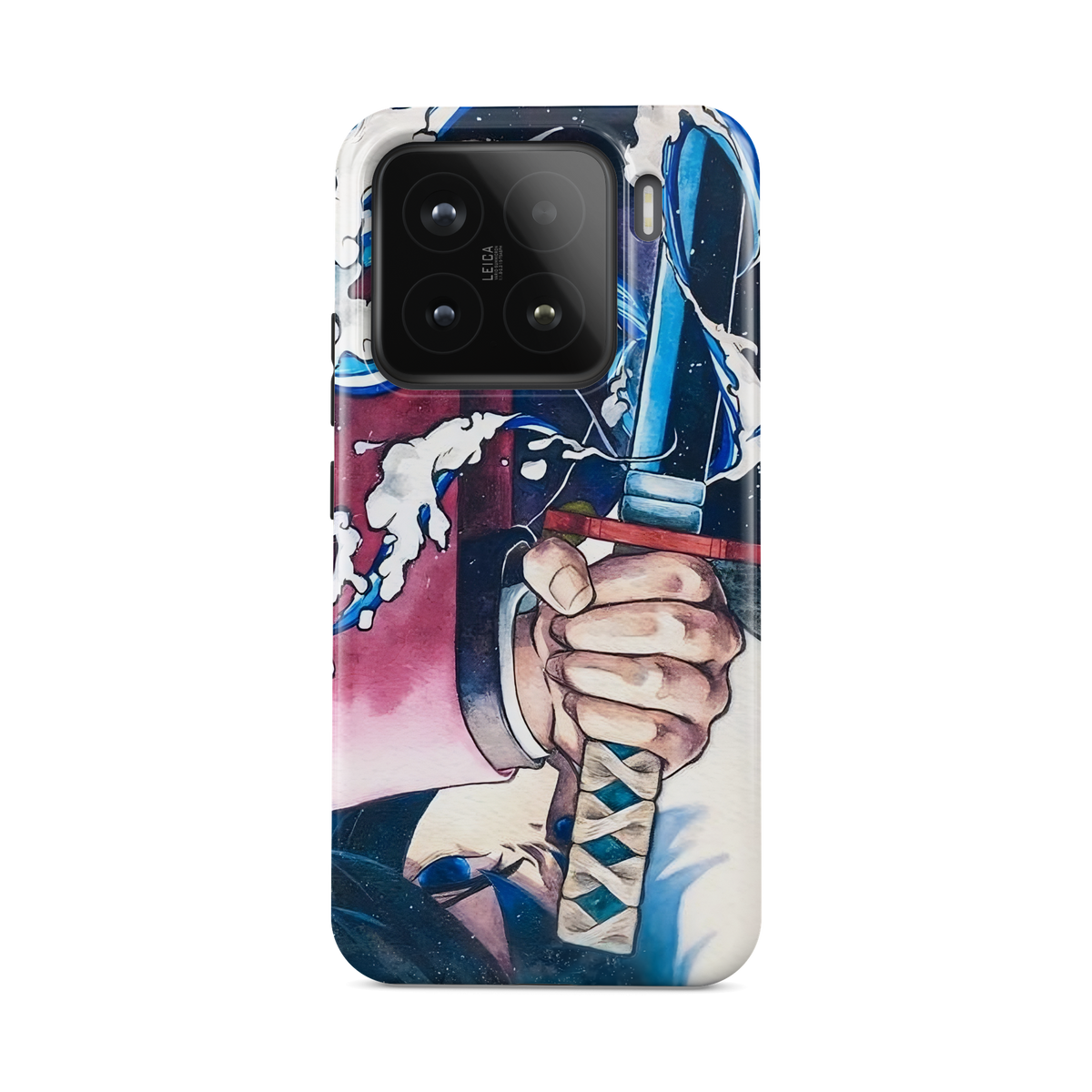 Xiaomi 15 | Inverted Flow | Giyu Tomioka phone case, front view.