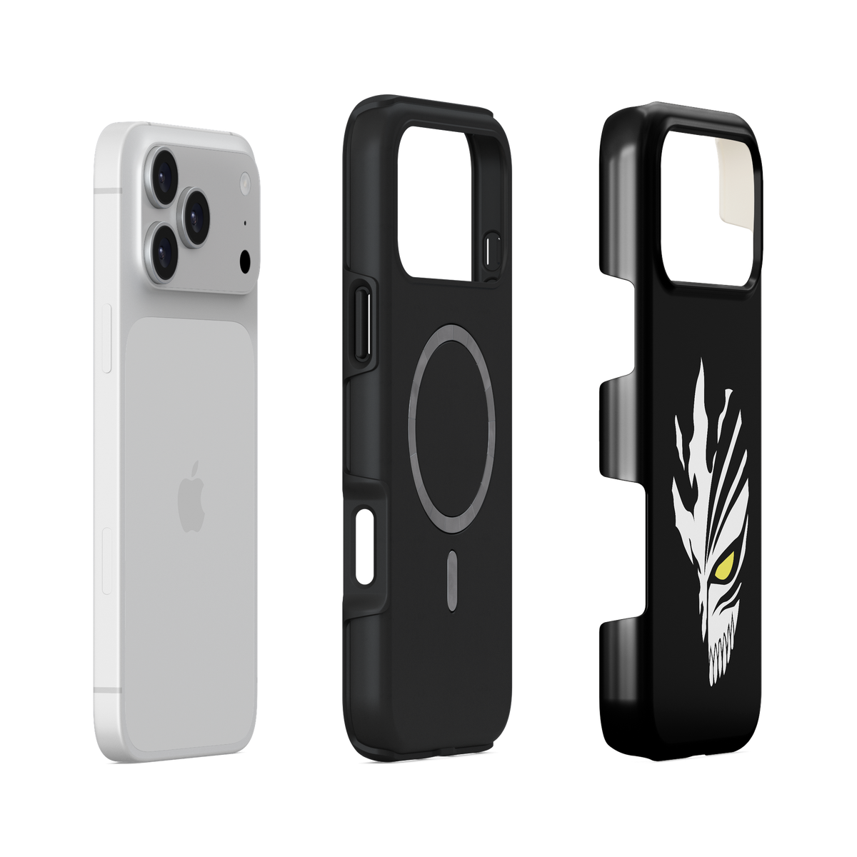 iPhone 17 Pro Max | Semi Hollow Mask | Ichigo Kurosaki phone case, exploded view.