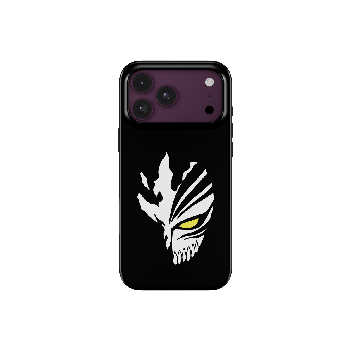 iPhone 18 Pro | Semi Hollow Mask | Ichigo Kurosaki phone case, front view.