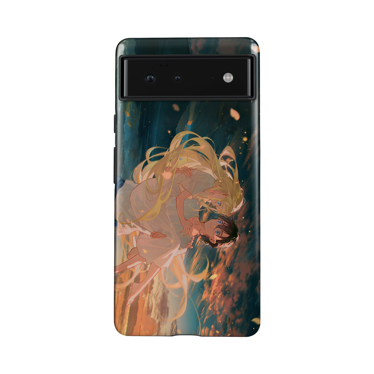 Google Pixel 6A | Enjoying the Beach | Ushio x Shinpei phone case, front view.