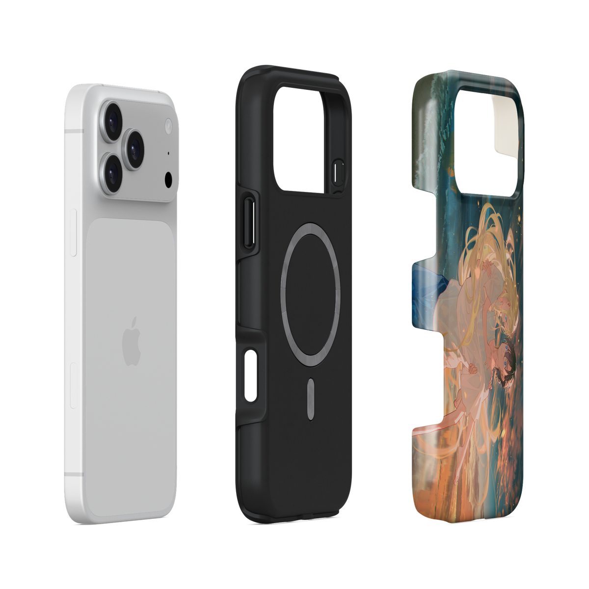 iPhone 17 Pro Max | Enjoying the Beach | Ushio x Shinpei phone case, exploded view.
