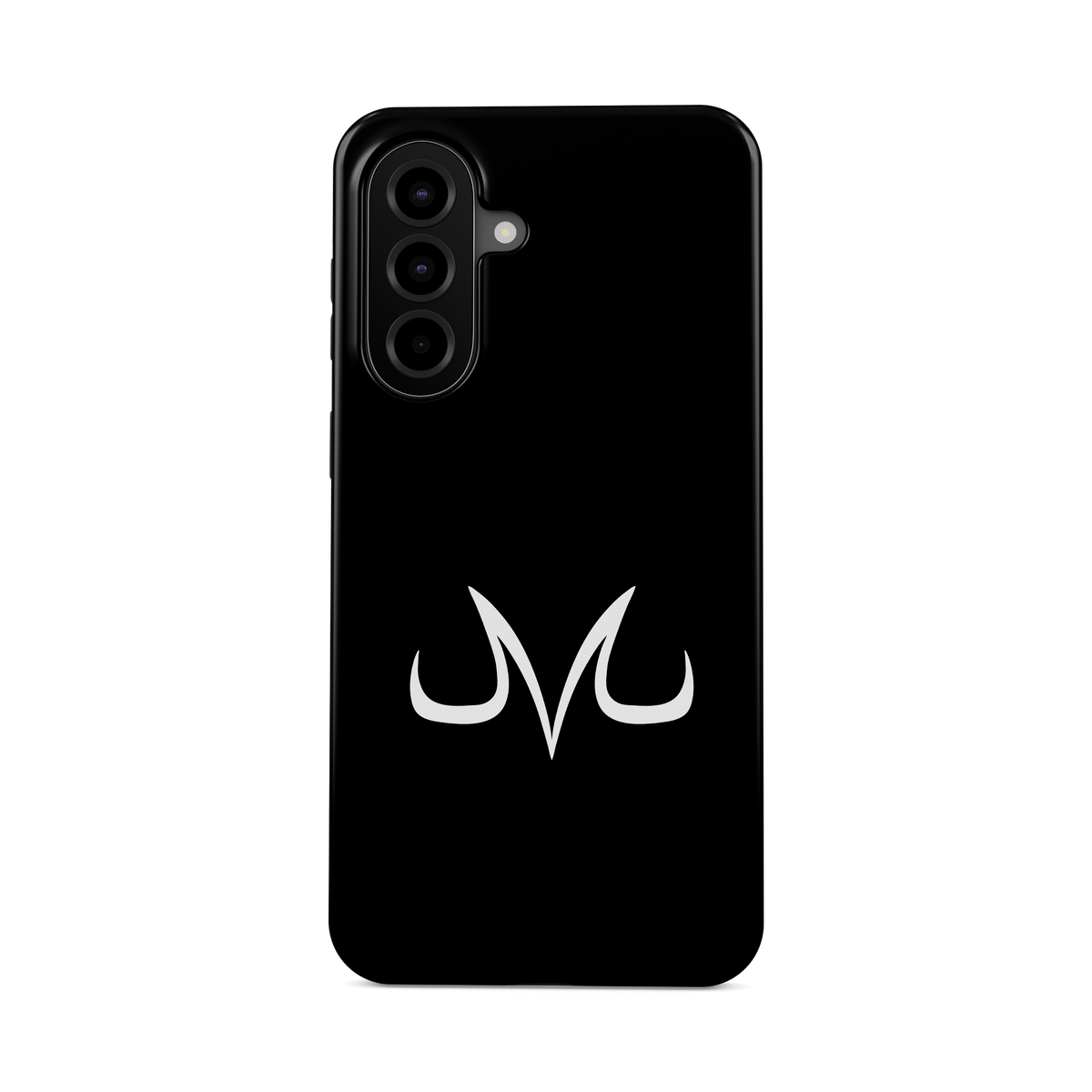 Samsung Galaxy A57 | Majin Symbol | Vegeta phone case, front view.