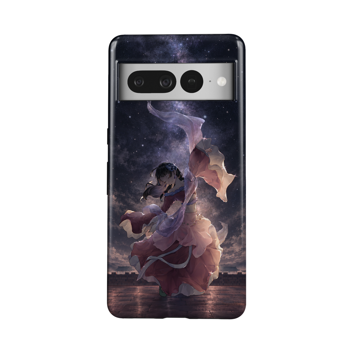 Google Pixel 7 Pro | Dancing Under the Stars | Maomao phone case, front view.