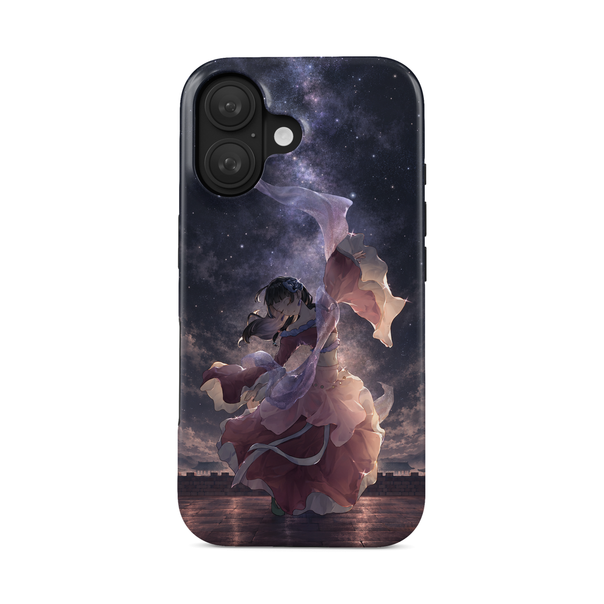 iPhone 16 | Dancing Under the Stars | Maomao phone case, front view.