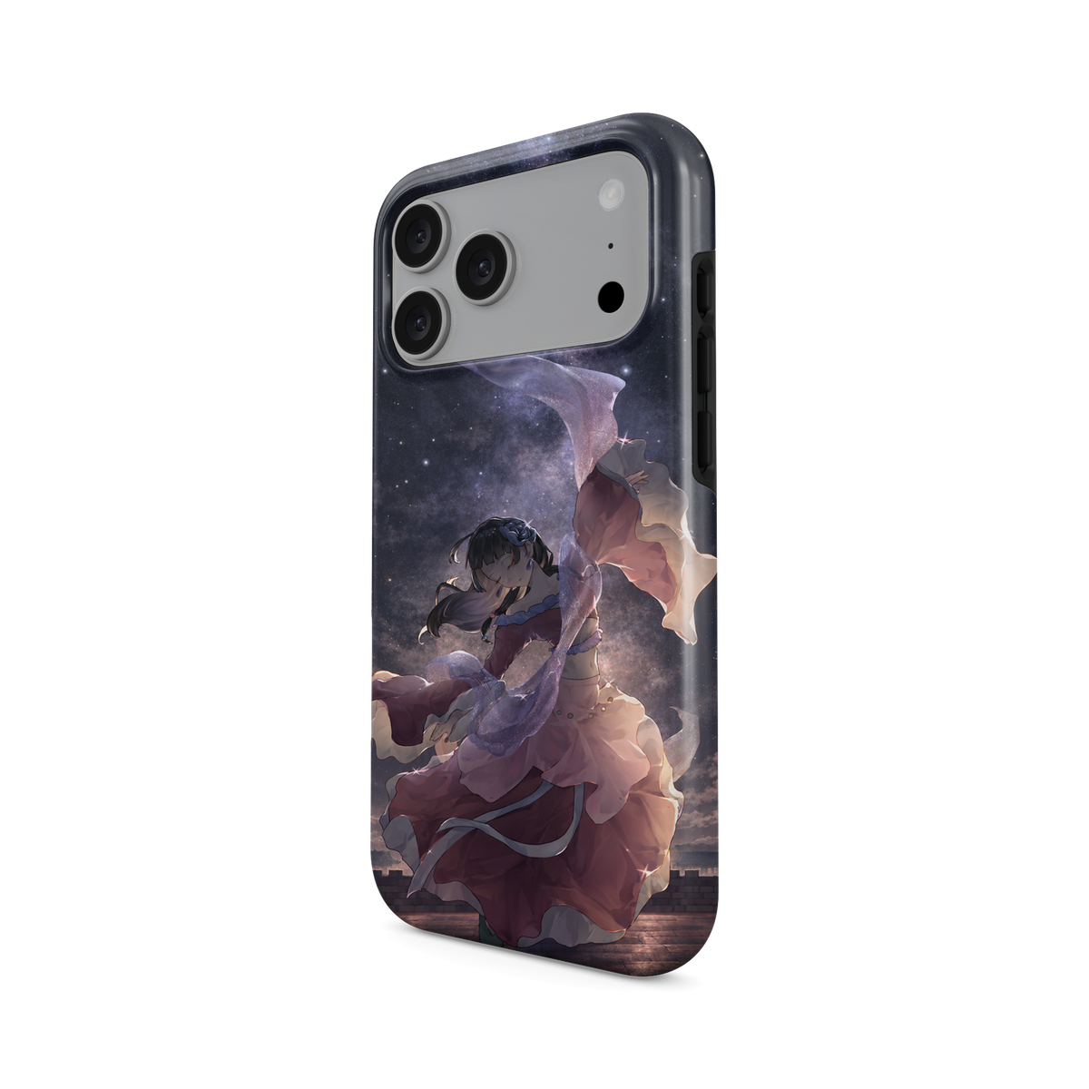 iPhone 17 Pro Max | Dancing Under the Stars | Maomao phone case, angled view.