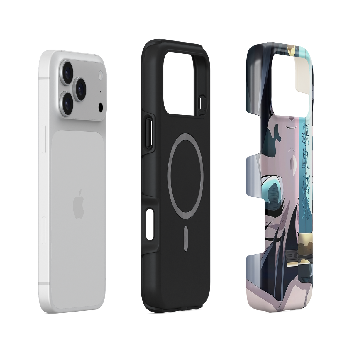 iPhone 17 Pro Max | Inverted Marks | Muichiro Tokito phone case, exploded view.