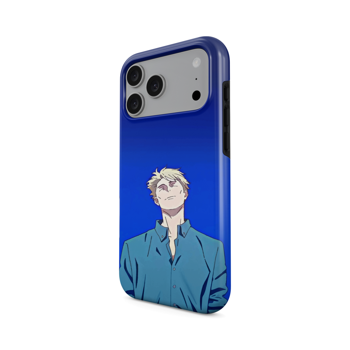 iPhone 17 Pro Max · Malasia | Kento Nanami · Vista en ángulo de la funda con la abertura de la cámara, los laterales y los botones