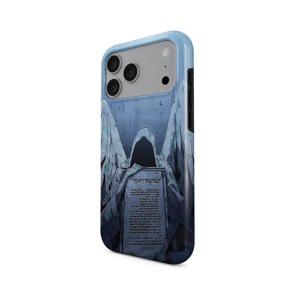 iPhone 17 Pro Max · Creador de las reglas | El Arquitecto · Vista en ángulo de la funda con la abertura de la cámara, los laterales y los botones