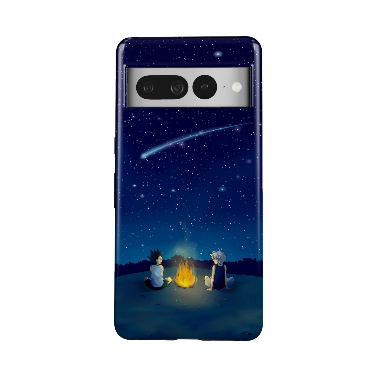 Google Pixel 7 Pro | Stargazing | Gon Freecss x Killua Zoldyck phone case, front view.
