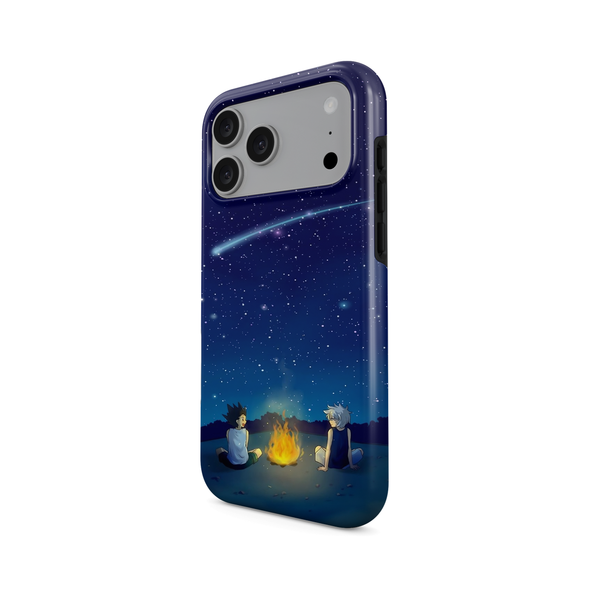 iPhone 17 Pro Max | Stargazing | Gon Freecss x Killua Zoldyck phone case, angled view.