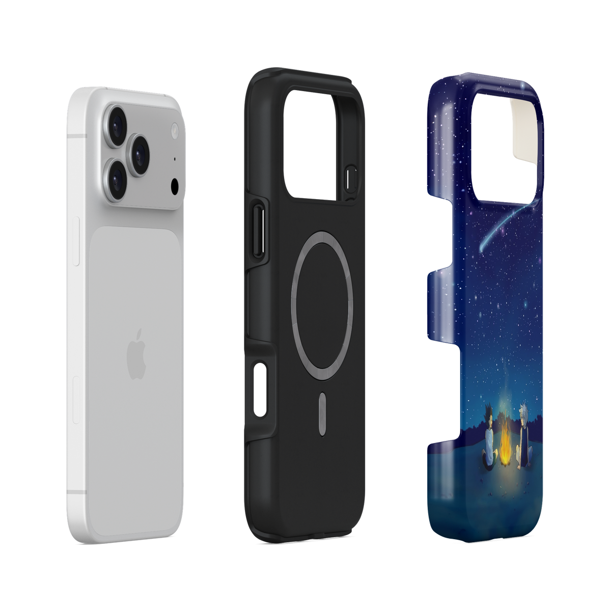 iPhone 17 Pro Max | Stargazing | Gon Freecss x Killua Zoldyck phone case, exploded view.
