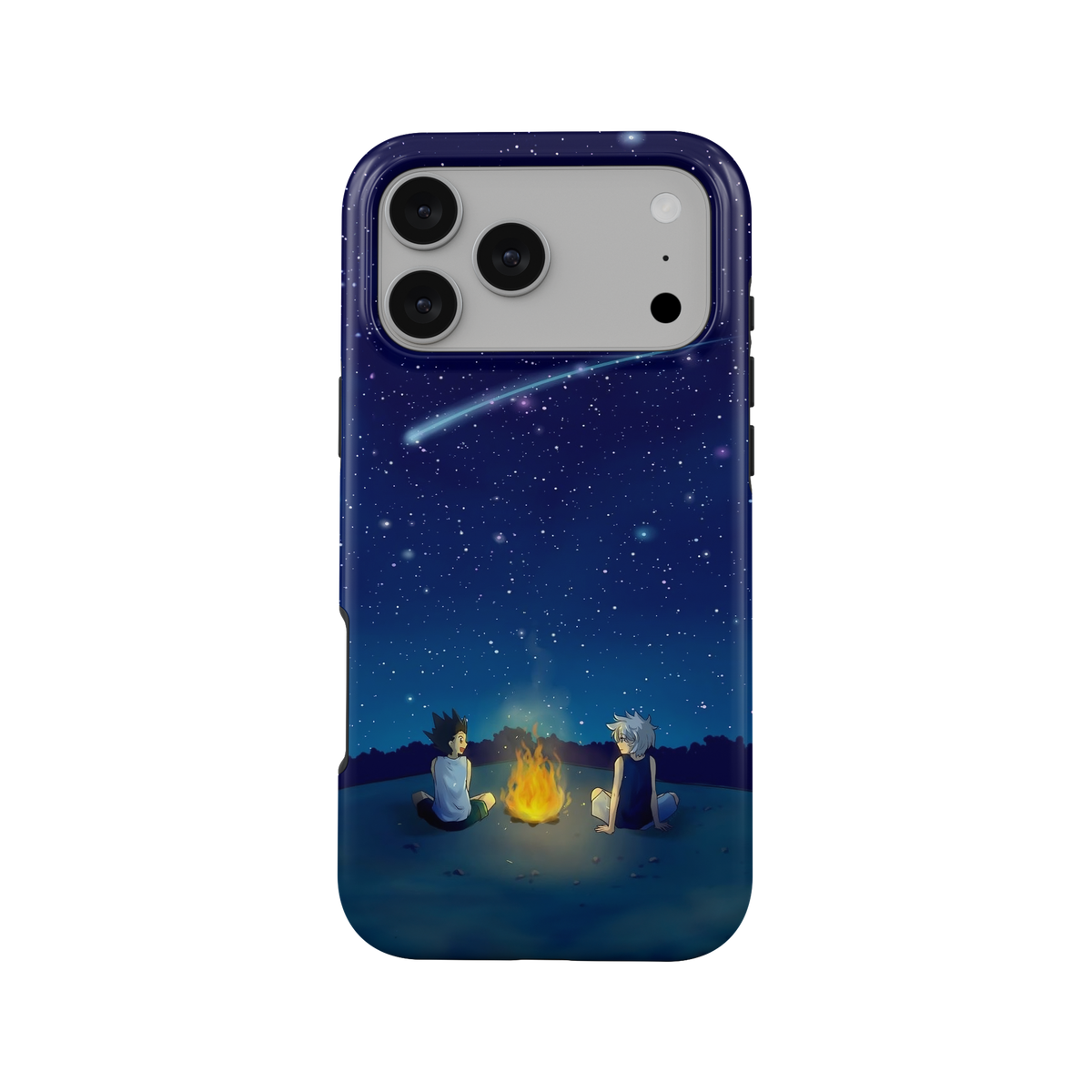 iPhone 17 Pro Max | Stargazing | Gon Freecss x Killua Zoldyck phone case, front view.
