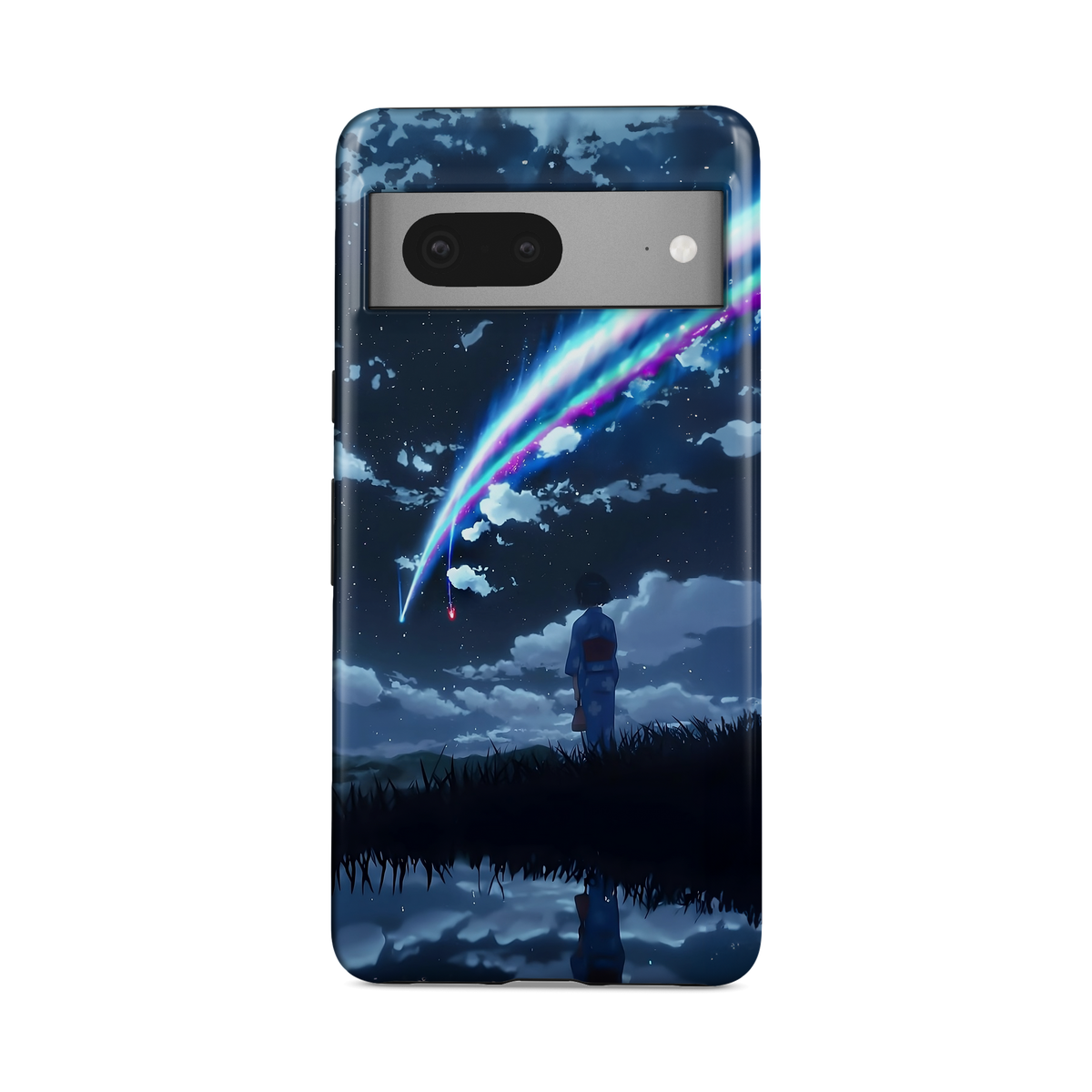 Google Pixel 7A | Stargazing | Mitsuha Miyamizu phone case, front view.