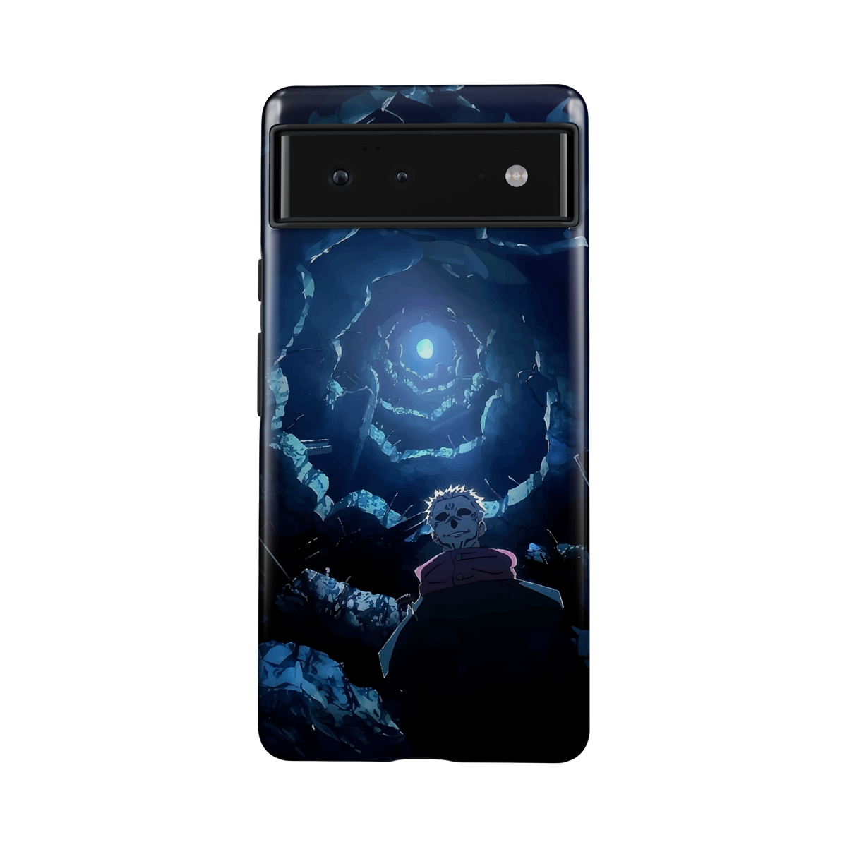 Google Pixel 6A | Under the Moon | Ryomen Sukuna phone case, front view.