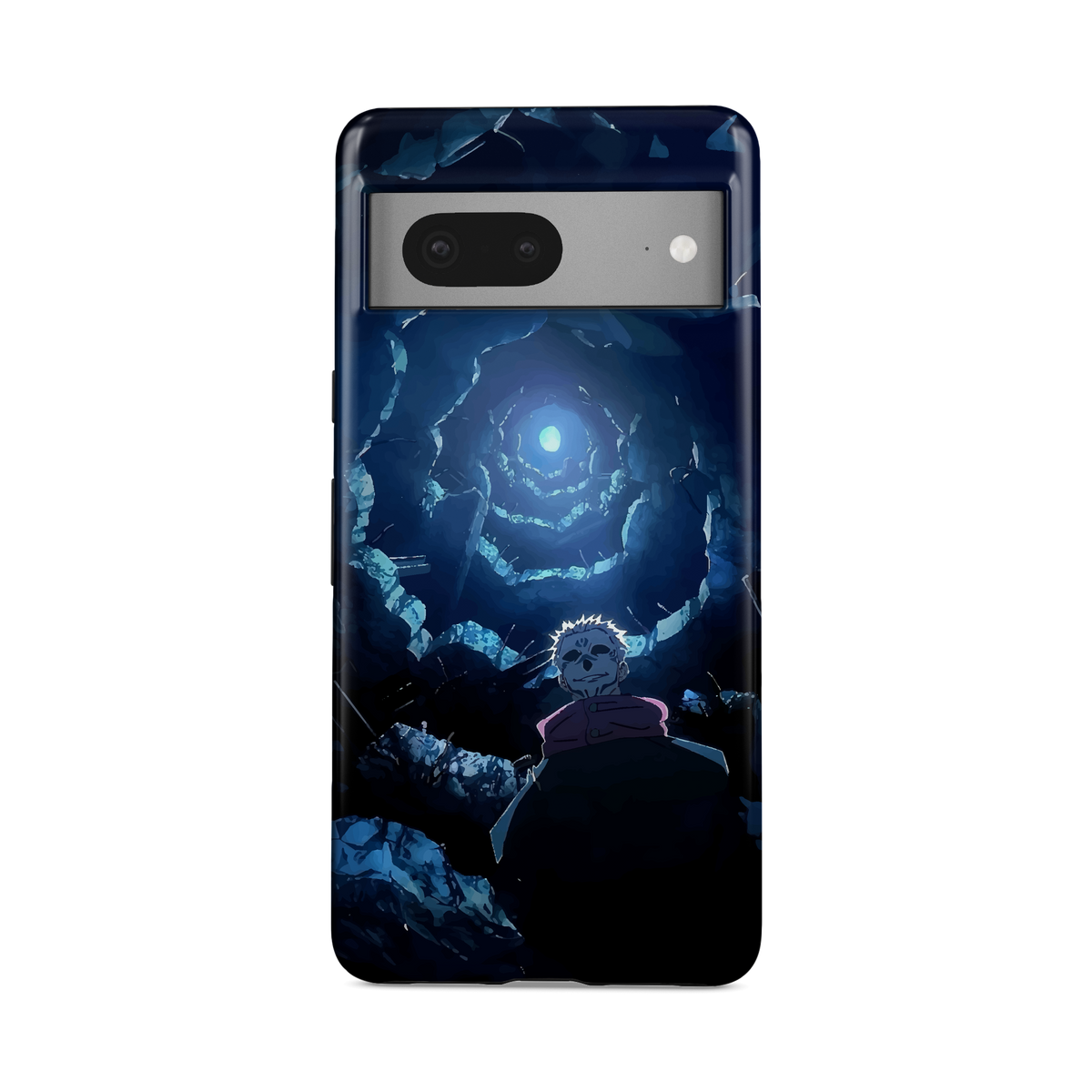 Google Pixel 7A | Under the Moon | Ryomen Sukuna phone case, front view.
