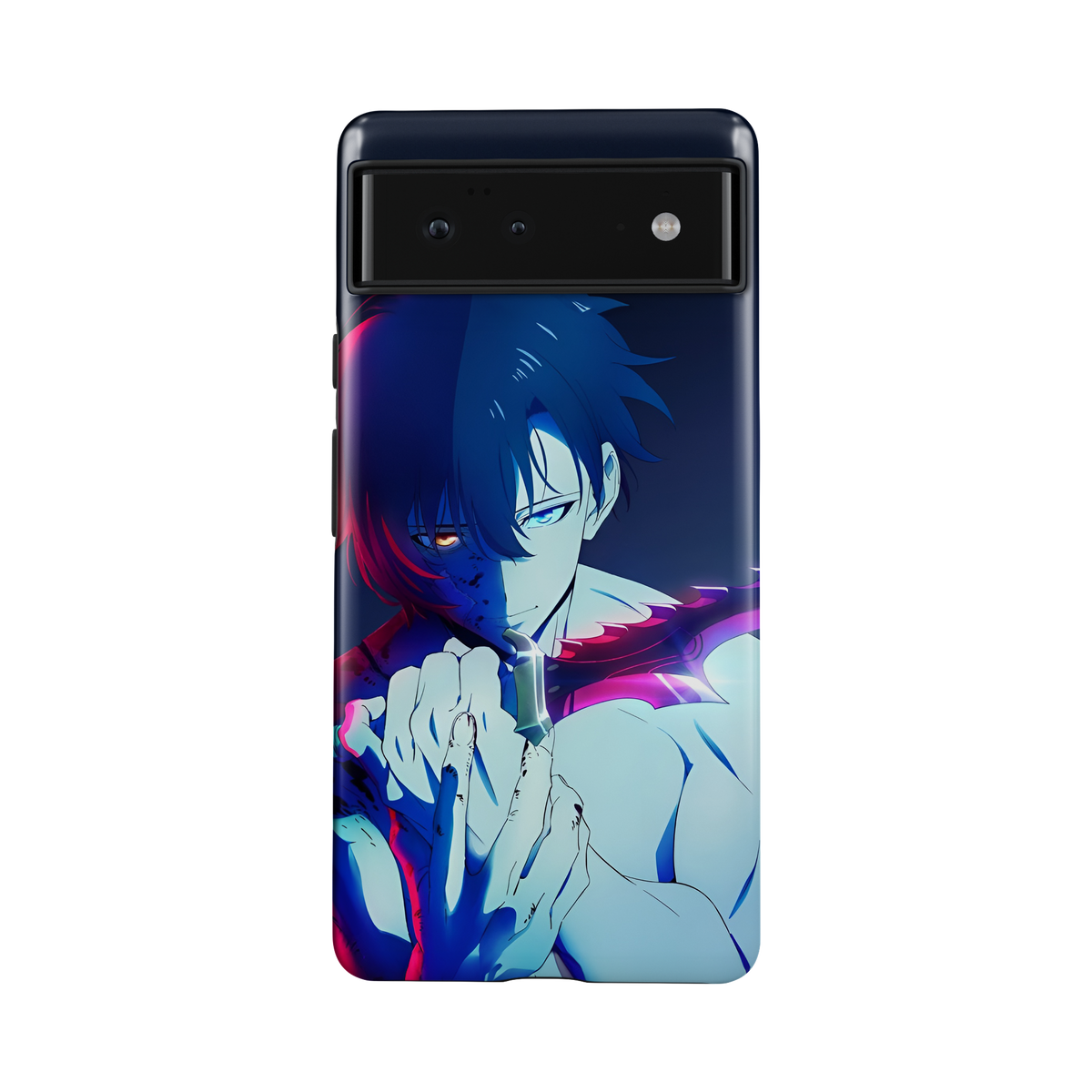 Google Pixel 6A | Reborn | Sung Jin-Woo phone case, front view.