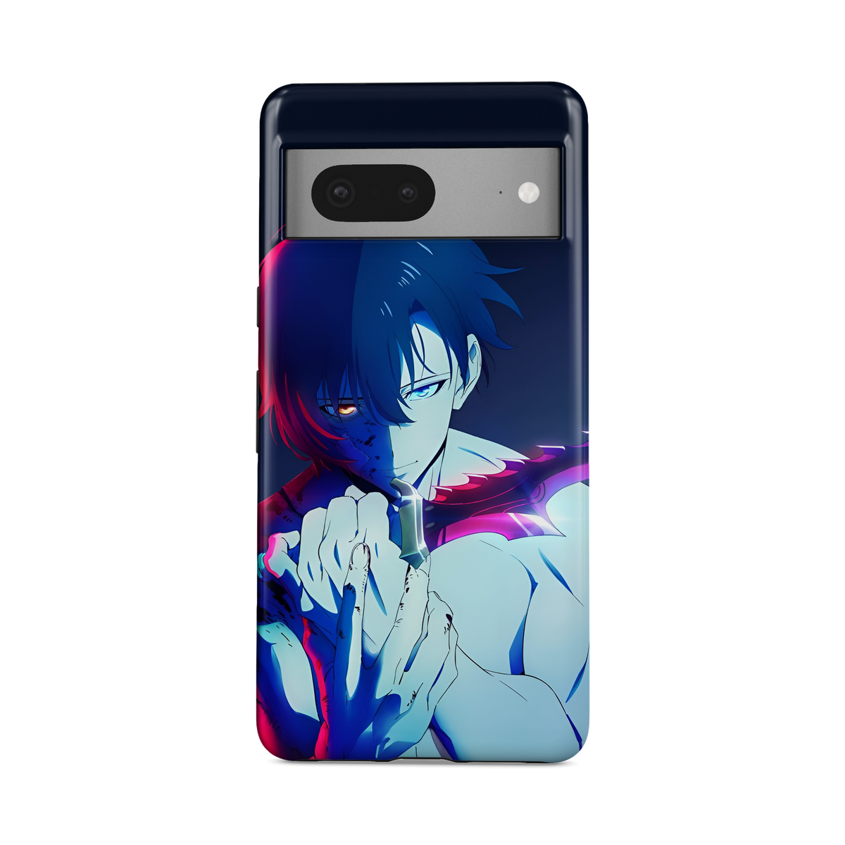Google Pixel 7A | Reborn | Sung Jin-Woo phone case, front view.