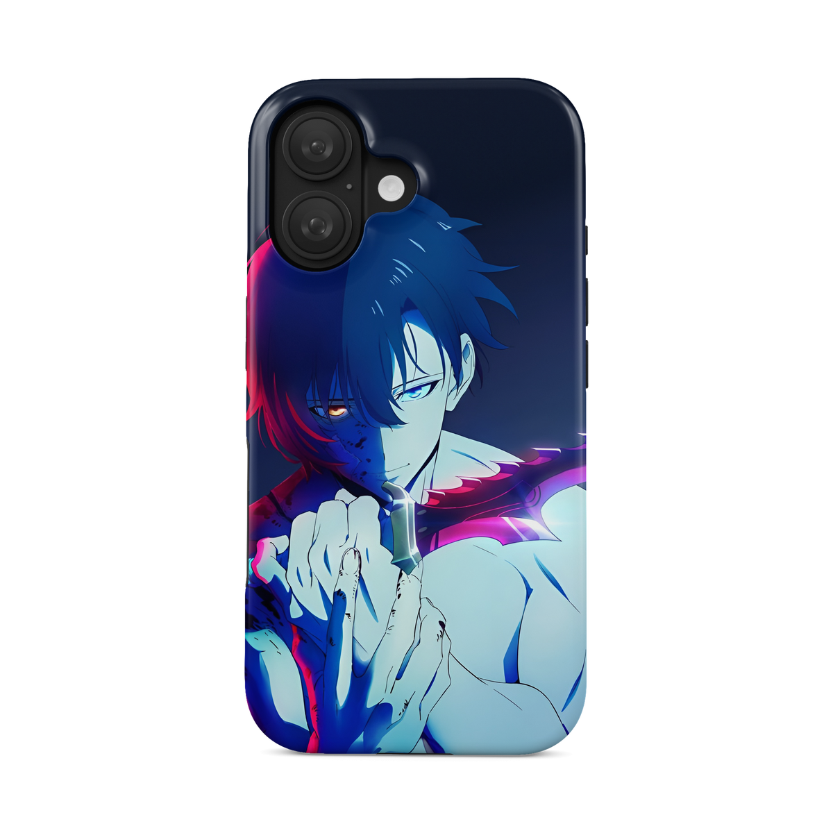 iPhone 16 | Reborn | Sung Jin-Woo phone case, front view.