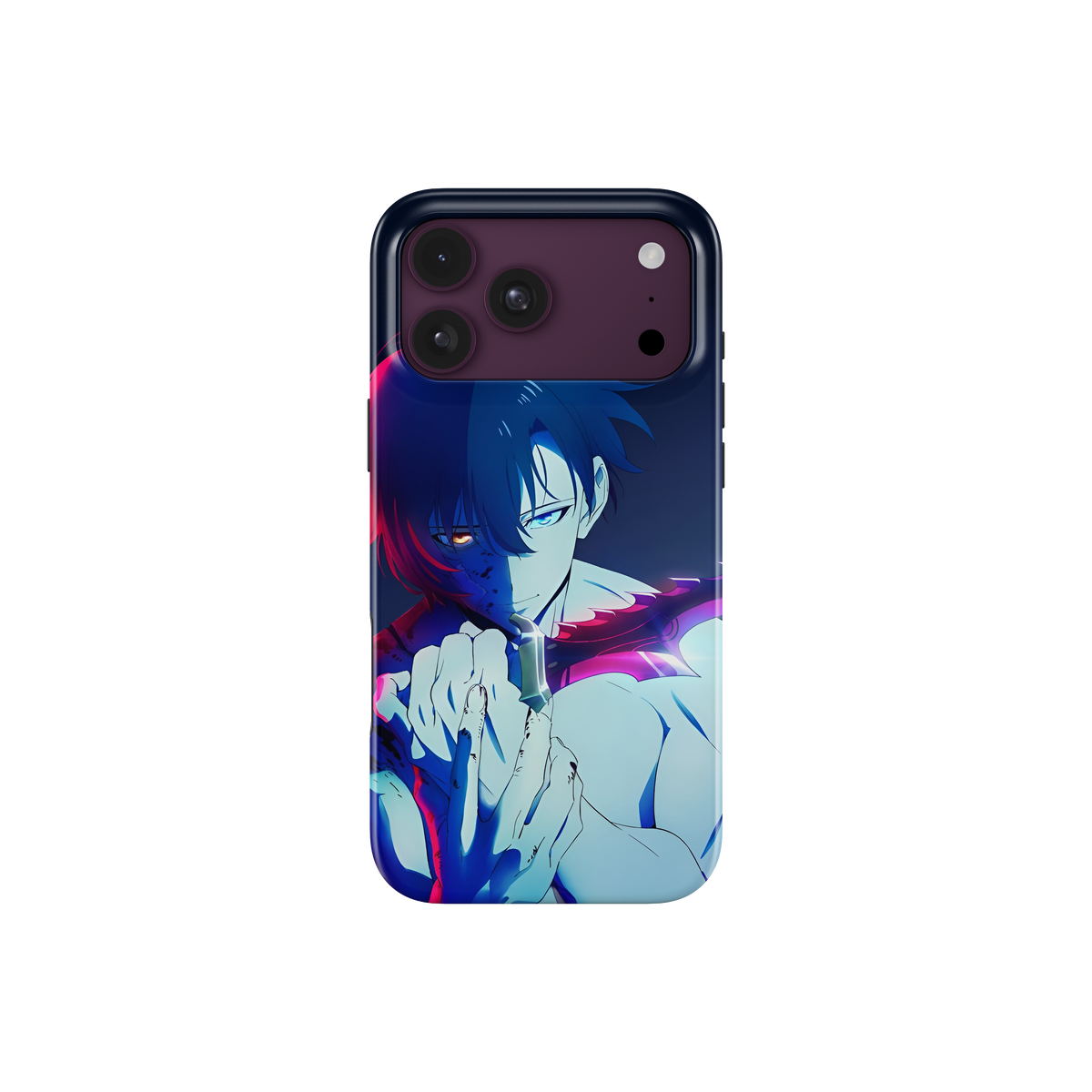 iPhone 18 Pro Max | Reborn | Sung Jin-Woo phone case, front view.