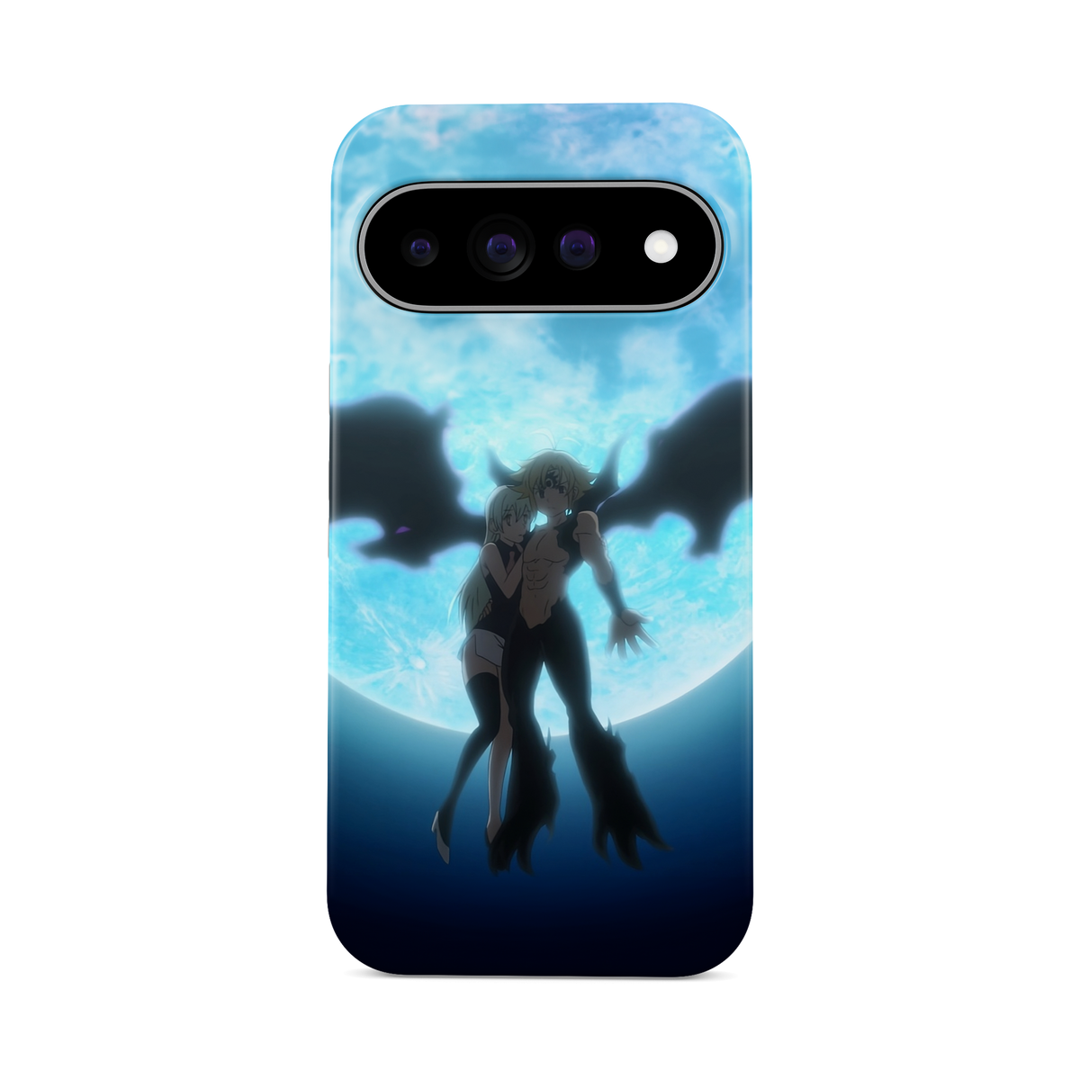 Google Pixel 11 Pro | The Forbidden Moonlight | Meliodas x Elizabeth phone case, front view.