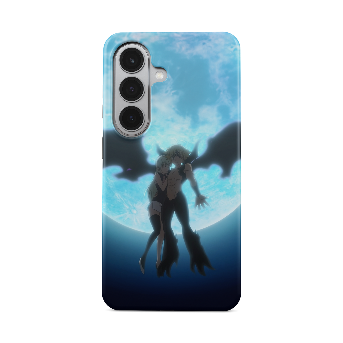 Samsung Galaxy S26 | The Forbidden Moonlight | Meliodas x Elizabeth phone case, front view.