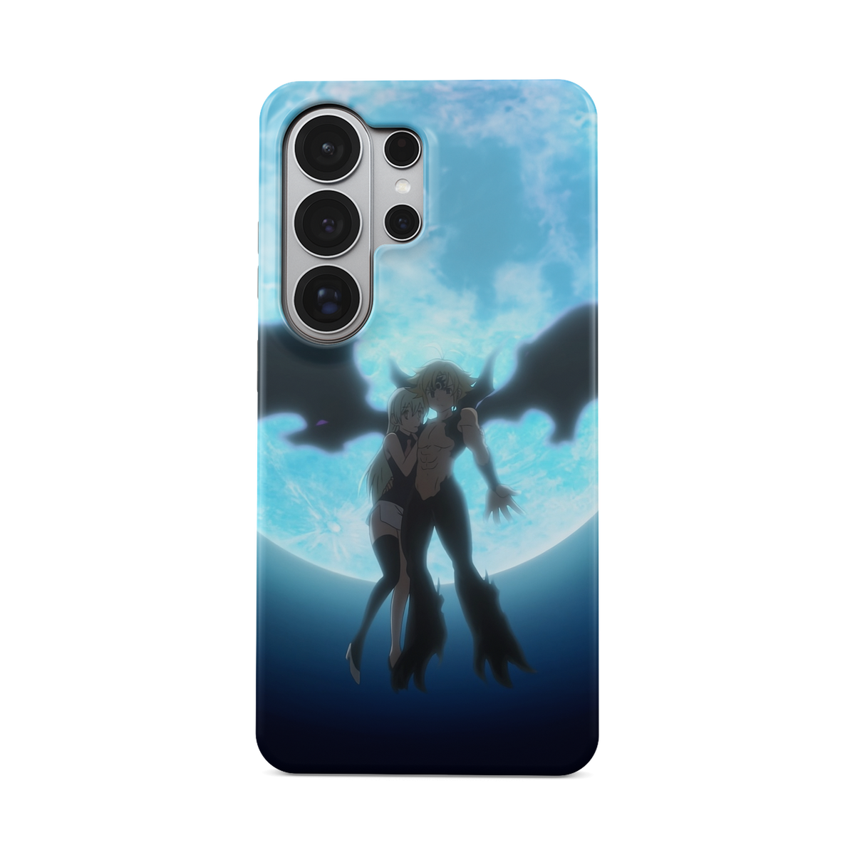 Samsung Galaxy S26 Ultra | The Forbidden Moonlight | Meliodas x Elizabeth phone case, front view.