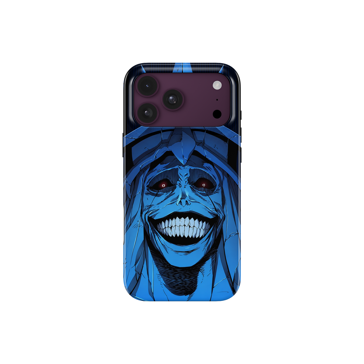 iPhone 18 Pro | Smile | Statue of God phone case, front view.