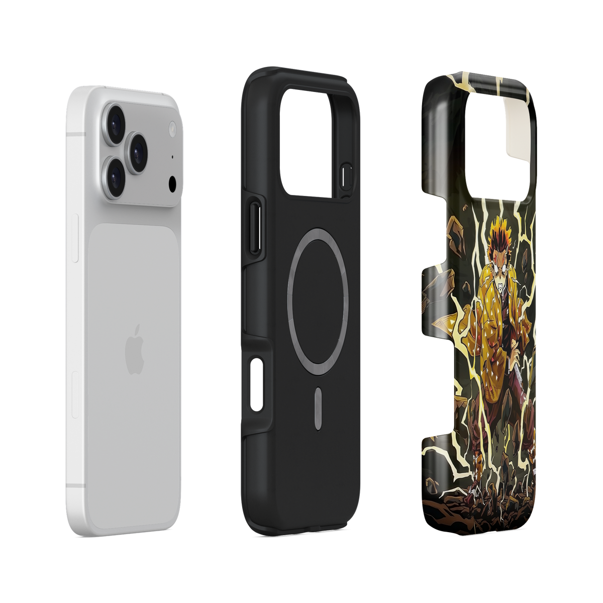 iPhone 17 Pro Max | Electrifying | Zenitsu Agatsuma phone case, exploded view.